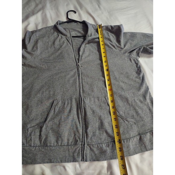 Avenue Body At Ease Light Jacket Size 18/20 Gray Front Zip - Picture 6 of 8